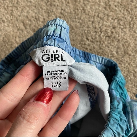 Athleta Girl | Bundle of Two Workout Athletic Shorts Blue Yellow Size Large 12 - Picture 9 of 9
